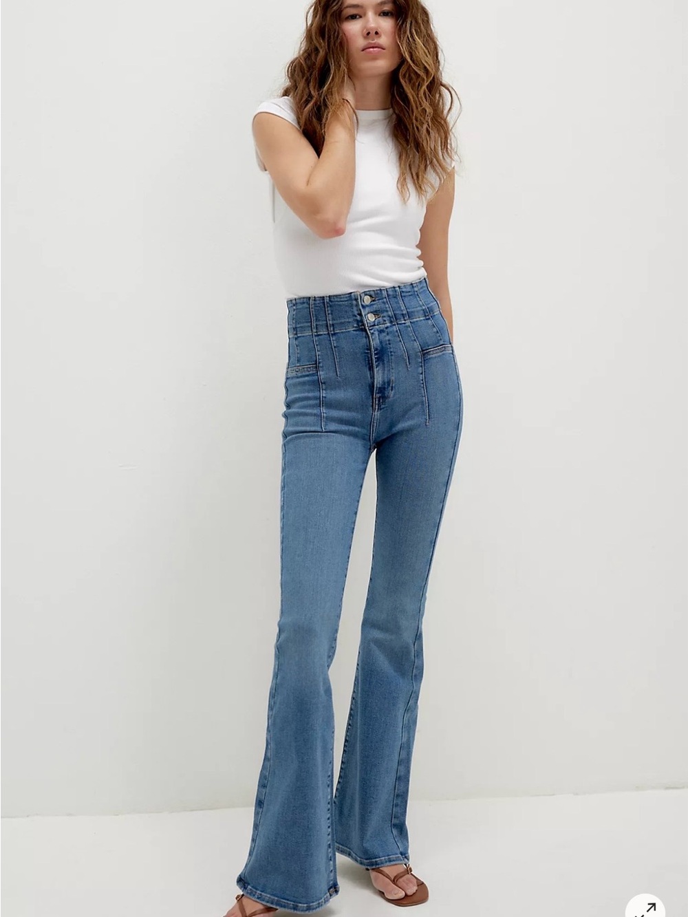 We The Free Jayde High-Rise Hayley Blue Flare Jeans Size 25 NEW